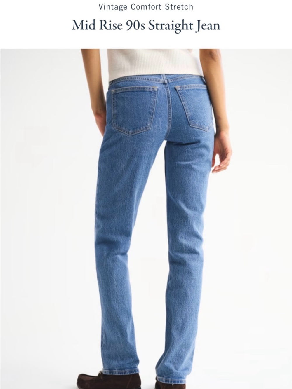 Abercrombie & Fitch Mid-Rise 90s Straight Leg Jeans - Medium Blue